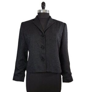 Womans Louben Boxy Cropped 3 Button Blazer Jacket Sz 10 Relaxed Fit Office Party